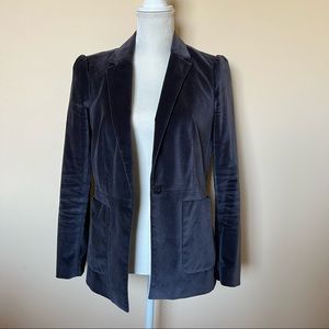 Rebecca Taylor Dark Blue Suede Blazer Jacket